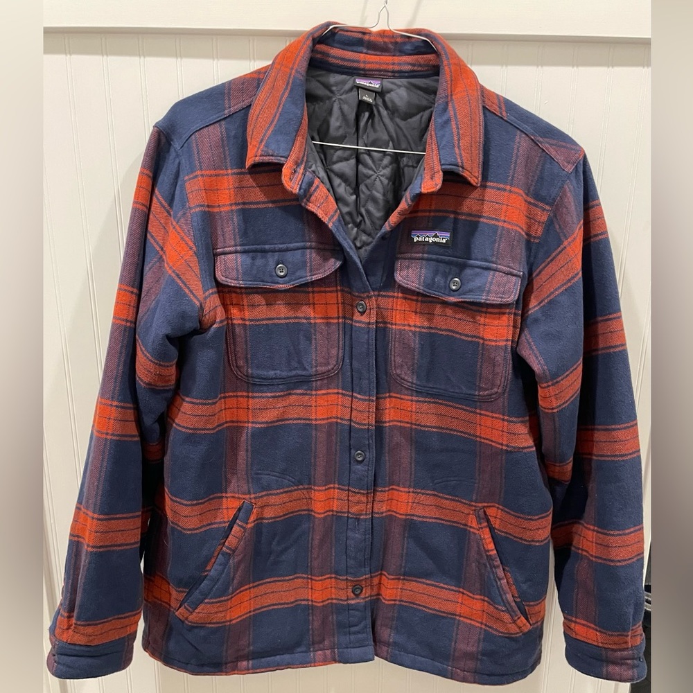 Quilted Patagonia shirt jacket; adult large